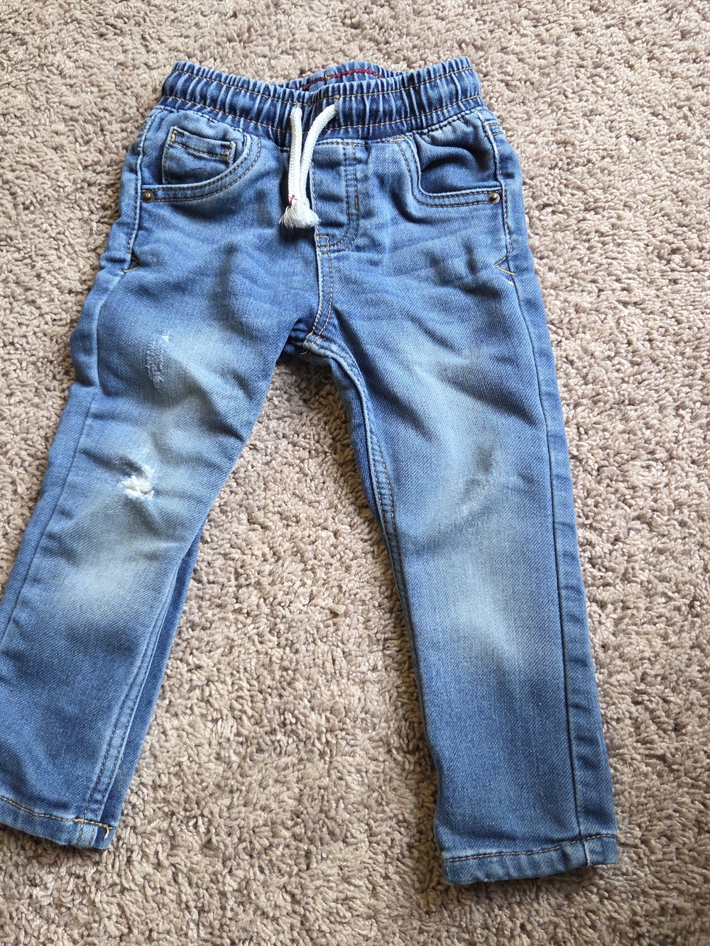 Cat & Jack Light Blue Denim Jogger Pants with Drawstring